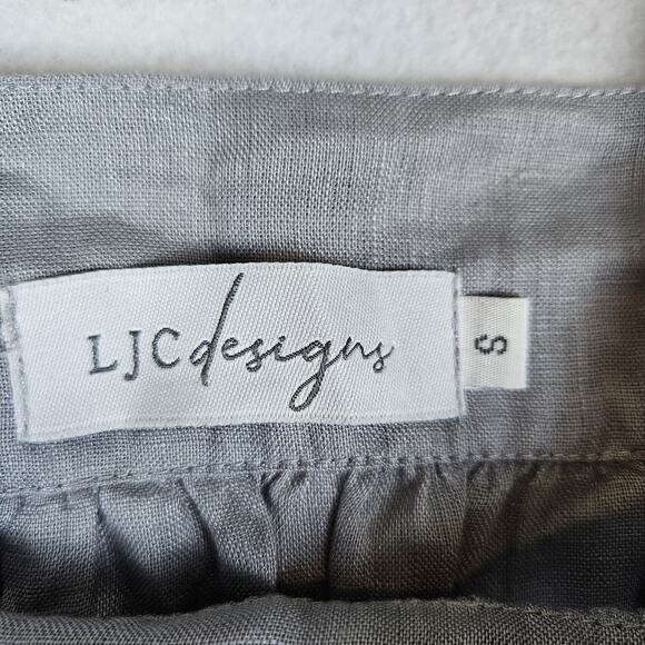 LJC Designs Linen Top Flutter Sleeve Crop Tank Cottage Boho Fairy Ruffle Small - Picture 8 of 12